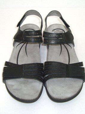 Abeo Bijou BioSystem Black Leather Orthotic Sandals